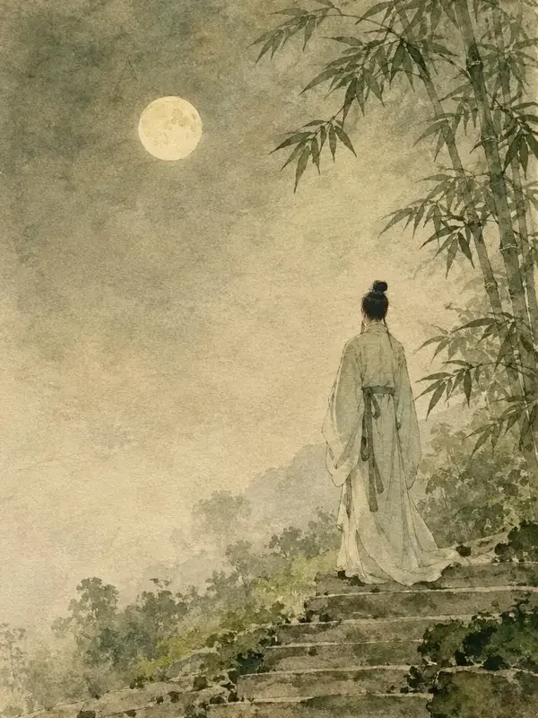 石阶上的月光 · 本周人气榜 石阶上的月光 短剧封面插画