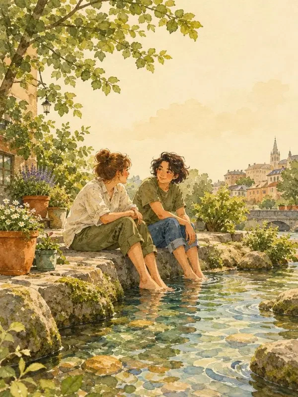 溪边的第七个夏天 · 灵感剧场 溪边的第七个夏天 短剧封面插画